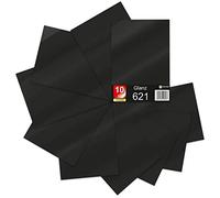 Finest Folia 10 pellicole autoadesive in formato DIN A4, per plotter fai da te, 621/631 in vinile, da 29,7 x 21 cm, di colore nero opaco