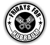 Finest Folia - 2 Adesivi Fridays for Hubraum, 8,5 x 8,5 cm, per Auto, Moto, Clima