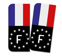 Finest Folia 2 adesivi per targa su misura per campo UE 11 x 5 cm, design per targa auto, colore nero o con bandiera resistente all'autolavaggio R167 (07 Francia, con bandiera)
