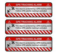 Finest-Folia, 3 adesivi GPS per bicicletta, moto, auto, adesivi con effetto antifurto, adesivo con scritta in lingua inglese che avverte sulla presenza di un dispositivo di tracciabilità