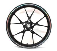 Finest Folia Adesivi per cerchioni, larghezza 7 mm, cromati, ologramma con strumento di montaggio da 16”, 17”, 18”, 19”, per auto e moto