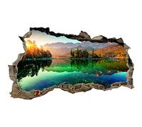 Finest Folia - Adesivo da parete 3D, effetto buco nel muro, autoadesivo, 60 x 100 cm (A x L), per camera da letto, soggiorno, motivo città, paesaggio, avventura, WL59 Zugspitze