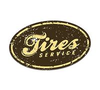 Finest Folia Adesivo motivi retrò vintage sticker Old School Ace Kult Rockabilly decorative per auto moto casco garage (#29 Tire service)