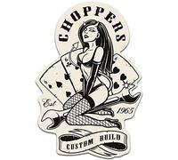 Finest Folia Adesivo motivi retrò vintage sticker Old School Ace Kult Rockabilly decorative per auto moto casco garage (R149-05 Choppers)