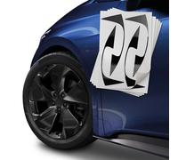 Finest Folia Adesivo per cerchione compatibile con Cupra Born Typhoon, set completo di pellicole per cerchione auto, pellicola di design, resistente alle intemperie, autoadesivo (nero lucido, K106