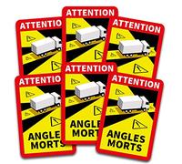 Finest Folia Attenzione Angles Morts - Adesivo 25 x 17 cm, obbligatorio in Francia per veicoli di oltre 3,5 t, autoadesivo resistente all'acqua (Camion, 6 adesivi)