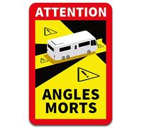 Finest Folia Attenzione Angles Morts Adesivo 25 x 17 cm obbligatorio in Francia per veicoli di oltre 3,5 t Adesivo autoadesivo resistente all'acqua (Camping-Car, 1 Sticker)