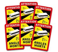 Finest Folia Attenzione Angles Morts Adesivo 25 x 17 cm obbligatorio in Francia per veicoli di oltre 3,5 t Adesivo autoadesivo resistente all'acqua (autobus, 6 adesivi)