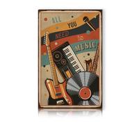 Finest Folia Cartello in alluminio, 30 x 20 cm, decorazione hobby per giardino, soggiorno, garage, esterno, decorazione retrò, per hobby, resistente alle intemperie, robusto, RV002 (12 musice)