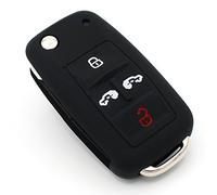 Finest-Folia - Cover in silicone per chiavi auto a 4 tasti, colore: Nero