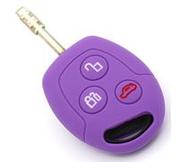 Finest-Folia, cover per chiave d'auto, con 3 pulsanti, in silicone Lilla