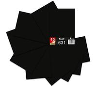 Finest Folia Foglio Din A4 30x21cm 621/631 pellicola per plotter pellicola vinilica per auto (070 Nero, Set di 10 631 Opaco)