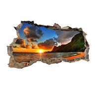 Finest Folia Graz Design - Adesivo da parete 3D, con foro di muro, autoadesivo, altezza 60 x larghezza 100 cm, per camera da letto, soggiorno (WL23 tramonto)