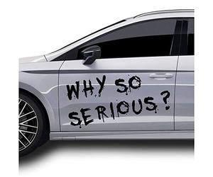 Finest Folia Joker Sticker 67x50cm Why so serious Writing Saying Vehicle Decor Foil for Car Bus Caravan Car Accessories Bumper Sticker Clown Humour (Black Matt, KX012 Why so Serious Writing)