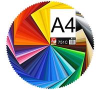 Finest Folia Pellicola in vinile per plotter formato A4 29,7x21cm serie 751C autoadesivo per auto mobili artigianato per adesivi decalcomanie decorative (Set di 5, 070M black matt)