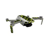 Finest Folia - Pellicola protettiva compatibile con DJI Mini 2 Drone e set di adesivi per il controller, aderenza perfetta, impermeabile, design adesivo in pellicola (aderenza parziale, R192-05 Giallo