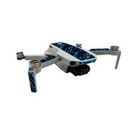 Finest Folia Pellicola protettiva compatibile con drone DJI Mini 2 e controller adesivi, set su misura, impermeabile, pellicola di design (incollaggio parziale, R192-04 Future blu fluo)