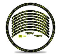 Finest Folia RX024 - Adesivi per cerchi da bicicletta, 27" - 29", per corsa e mountain bike, 16 pezzi (giallo fluorescente, lucido)