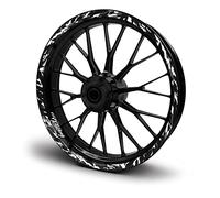 Finest Folia Set completo di 16 adesivi per cerchioni per moto, auto, design Future, adesivi per cerchioni per 15", 16", 17", 18", 19 pollici MR017 (Bianco, Lucido)