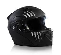 Finest Folia - Set di 2 adesivi effetto graffio per casco moto e auto, 7,5 x 7,5 cm, Monster Sticker motivo a artiglio, autoadesivo, impermeabile, K173 (argento)