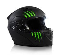 Finest Folia - Set di 2 adesivi graffio/monster per casco, 7,5 x 7,5 cm, motivo a artiglio e graffi, per casco moto e auto, autoadesivo, impermeabile, K173 (verde fluo)