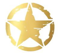 Finest Folia Set di 2 adesivi per auto, motivo: stella militare, per auto, moto, rimorchio, motivo US Star 3, autoadesivi, resistenti alle intemperie, accessori per auto (oro, 20 cm, K169)