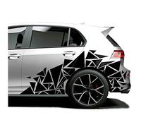 Finest Folia Set di 2 adesivi per auto XXL, 60 x 200 cm, design geometrico, per auto, lato moto, bus, accessori per auto, camouflage tuning, decorazione KX075 (nero)