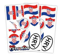 Finest Folia Set di 2 adesivi per paesi, formato DIN A4, per auto, moto, autoadesivi, resistenti alle intemperie, R217 (31 Croazia)
