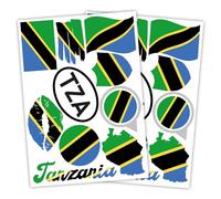 Finest Folia Set di 2 adesivi per paesi, formato DIN A4, per auto, moto, autoadesivi, resistenti alle intemperie, R217 (56 Tanzania)