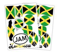 Finest Folia Set di 2 adesivi per paesi, formato DIN A4, per auto, moto, autoadesivi, resistenti alle intemperie, R217 (27 Giamaica)
