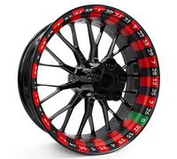 Finest Folia Set di 4 adesivi per cerchioni per 17 pollici, decorazione completa autoadesiva per cerchi moto, resistente all'acqua e ai raggi UV, MR021 (02 Roulette)