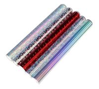 Finest Folia Set di 5 pellicole adesive ologrammi, autoadesive, con glitter, per fai da te, 100 cm x 33 cm (fiocchi misti)