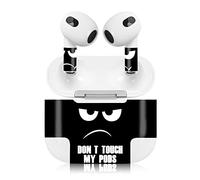 Finest Folia Set di adesivi compatibili con Apple AirPod 3 cuffie wireless Bluetooth e custodia di ricarica in vinile pellicola design cover su misura R189 (3a generazione, 04 Don't Touch)