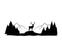 Finest Folia Set di adesivi per auto, montagne e alberi con cervi, 105,2 x 29,7 cm, per auto, roulotte, autobus, camper, resistente alle intemperie, KX101 (montagne grigio medio, alberi con cervi nero