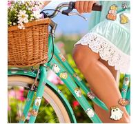 Finest Folia Set di adesivi per bicicletta per bambini, bici da corsa, per bambini, ragazze, ragazzi, decorazione per bicicletta, resistente alle intemperie, impermeabile, R231 (14 simpatici fantasmi)