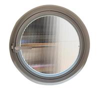Finestra A Battente Girevole Finestra a oblò rotonda girevole ad asse centrale, finestra di ventilazione con vetro temperato a strisce per la privacy, per bagno, camera da letto, soggiorno(40cm/15.7")