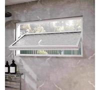 Finestra A Battente Girevole Finestra girevole rettangolare, grande vetro temperato con effetto increspatura dell'acqua incorporato, oblò con apertura per la ventilazione della privacy(White,60x30 cm/