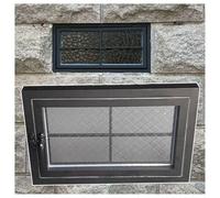 Finestra a Bilico Centrale Quadrata Finestre in Vetro Temperato for La Privacy Finestra di Ventilazione in Lega Alluminio Sostitutiva da Incasso for Casa Maniglia Bloccabile(W80XH35CM/31.5X13.8”)