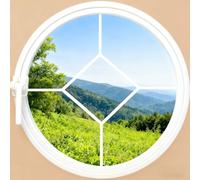 Finestra A Bilico Rotonda,Finestra A Battente Girevole In Vetro Temperato,Finestre A Oblò Girevole A 360° Con Maniglia Per Bagno,Soggiorno,Cucina,Decorazione Per La Casa(100CM/39.4IN)