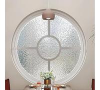 Finestra A Bilico Rotonda, La Finestra Circolare può Ruotare di 360°, Finestra-A Battente Girevole in Vetro Temperato con Maniglia per Bagno, Soggiorno, Cucina(White+White,100cm/39in)