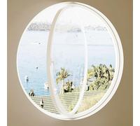 Finestra A Bilico Rotonda, La Finestra Circolare può Ruotare di 360°, Finestra-A Battente Girevole in Vetro Temperato con Maniglia per Bagno, Soggiorno, Cucina(White+Transparent,30cm/11.8in)
