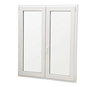 Finestra a Due Ante in PVC Bianco 100X120 cm Design Moderno con Doppio Vetro Camera da 24mm E Vetri Antinfortunistici Infissi Serramenti in PVC 5 Camere F100x120