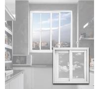 Finestra a poppa 116,8 x 61 cm, design scorrevole orizzontale in vinile bianco per capannoni e pollai, adatta a capanni e pollai, elegante e alla moda, ideale per cantine domestiche