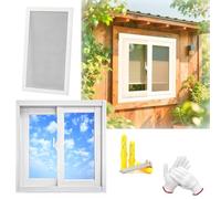 Finestra a scorrimento orizzontale in alluminio per capannone o pollaio - Vetro temperato di ricambio 38,1 x 30,5 cm bianco - ideale per bagni e spazi di servizio