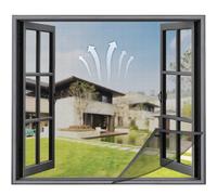 Finestra a zanzariera 50x145cm, finestra a zanzariera senza foratura, finestra a zanzariera con forte Fibbia in nylon (nero)