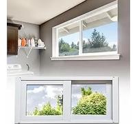 Finestra bianca for seminterrato, finestra scorrevole for bagno, finestra scorrevole in lega di alluminio for case con zanzariera(53.3x45.7cm/21.0x18.0in)