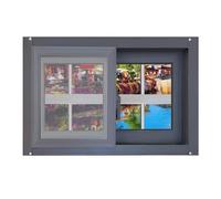 Finestra Capannone Finestra Scorrevole Orizzontale con Zanzariera, Ringhiere di Sicurezza e Vetro Trasparente, Facile da Installare(40X50CM/15.7X19.6IN)