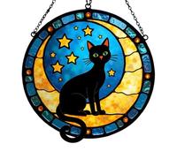 Finestra Catcher Del Sole - Ciondoli Per Gatti E Luna Acrilici Per Decorazioni Per Le Vacanze | Ornamenti Artistici Sospesi Per Soggiorno, Studio, Balcone, Caffetteria, Decorazione Per La Casa | Light