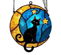 Finestra Catcher Del Sole - Ciondoli Per Gatti E Luna Acrilici Per Decorazioni Per Le Vacanze | Ornamenti Artistici Sospesi Per Soggiorno, Studio, Balcone, Caffetteria, Decorazione Per La Casa | Light