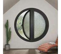 Finestra Circolare con Apertura Interna | Vetro Opaco for Privacy, Serramento Rotondo Decorativo con Ferramenta ad Alta Resistenza(Black,60cm/23.6in)